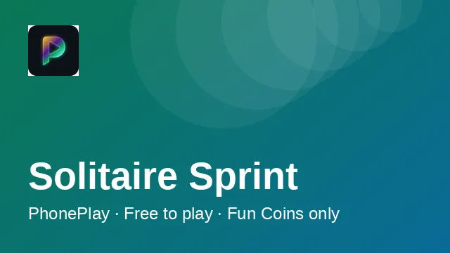PhonePlay Solitaire Sprint tile — fast solitaire skill game